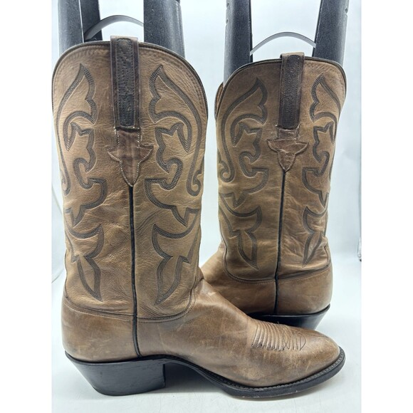 LUCCHESE WESTERN COWBOY BOOTS MENS SZ 9.5 D DANCEHALL RANCH RODEO MADE in USA main image 13